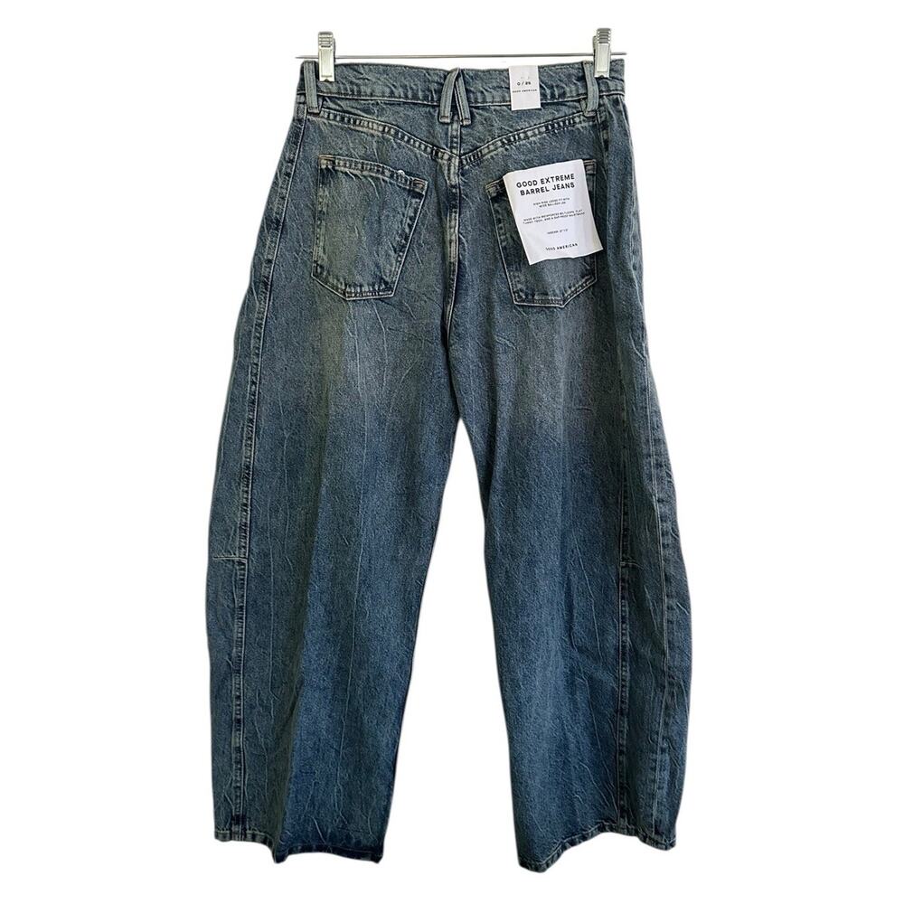 Good American / GOOD EXTREME BARREL JEANS Size Indigo Women’s New 0/25 - Picture 8 of 16